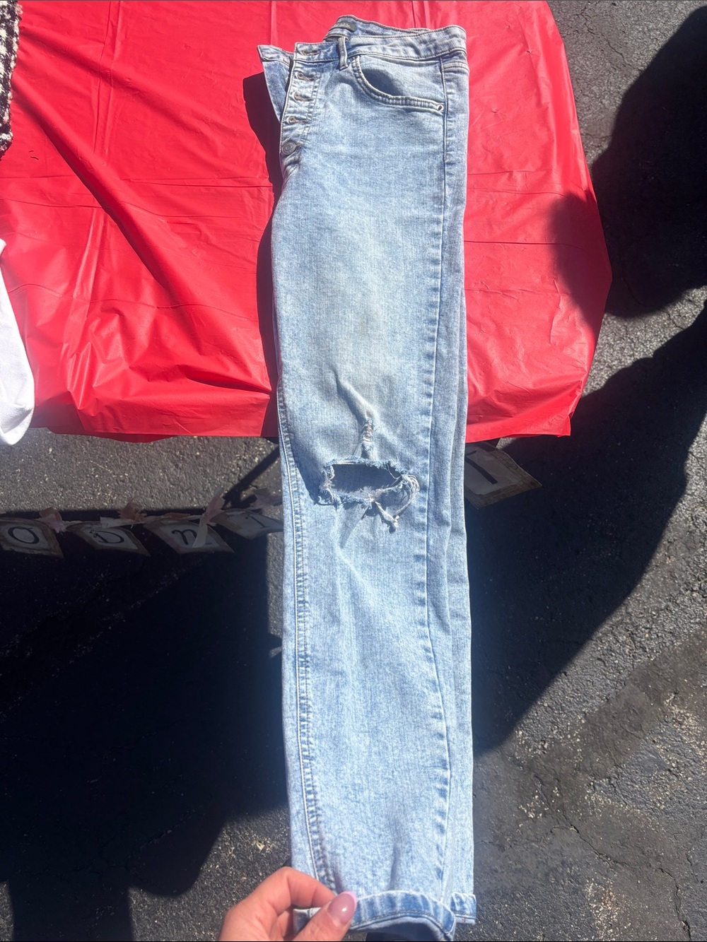 wild fable Light Blue Skinny Jeans with Knee Distress